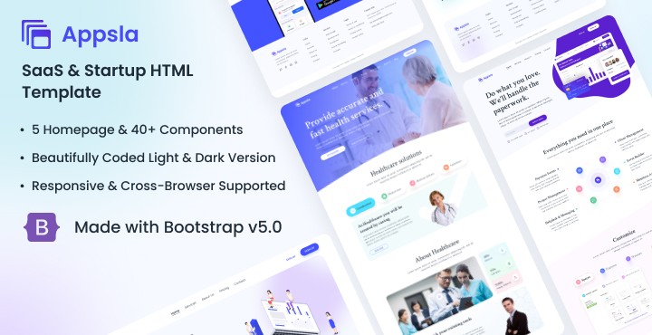 Appsla - SaaS & Startup Landing Page HTML Template